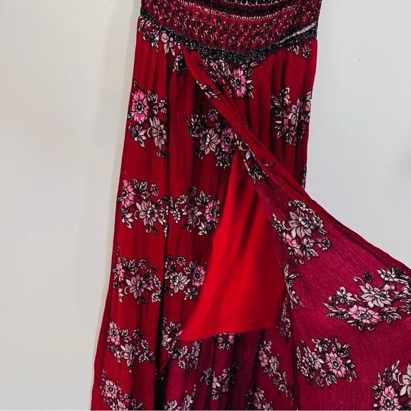 Altar’d State High Low Red Floral Off Shoulder Dress Size Small - Picture 4 of 9